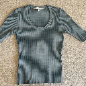 Veronica Beard Blue Ribbed Sweater